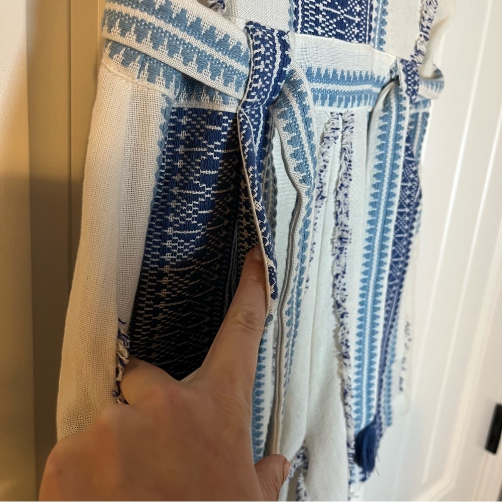 Saylor Mazzy Romper Embroidered Coastal Beach Resort Size Small Boho Cotton - Picture 7 of 11